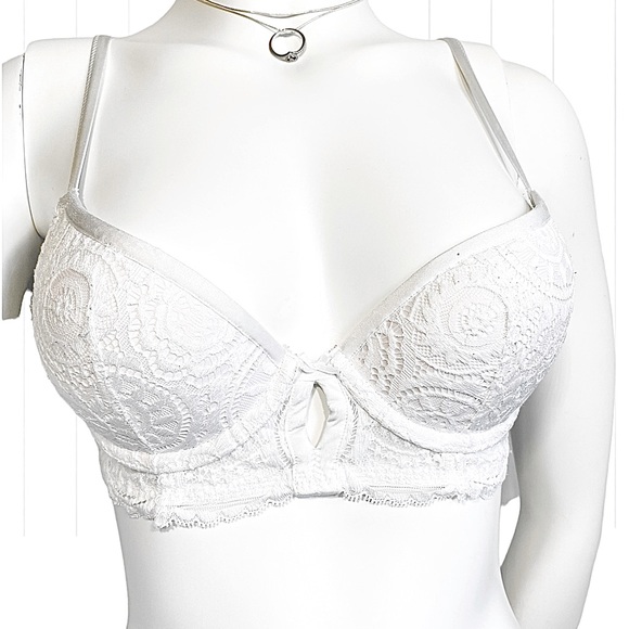 Aerie White Plunge Bra 32B Push Up Bra - Picture 9 of 17